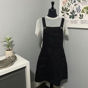 Faux Suede Overall Dress